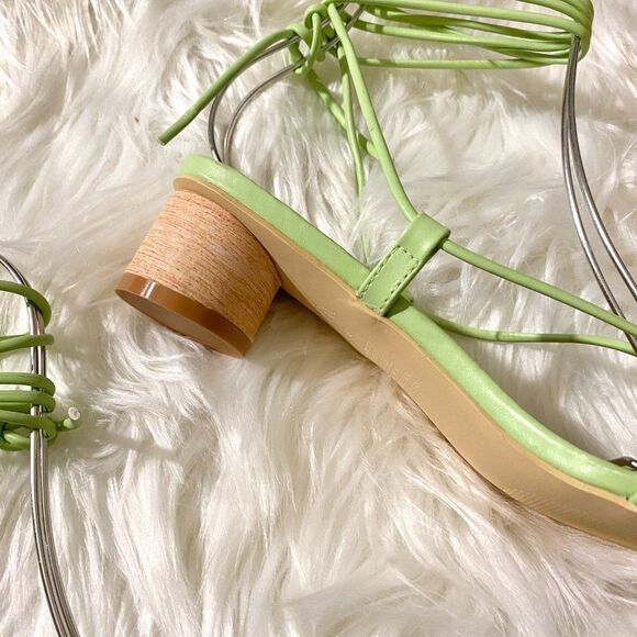 ZARA GREEN HEELED STRAPPY SANDALS - Picture 8 of 12